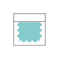 Stylized fabric swatches in a rectangular frame.