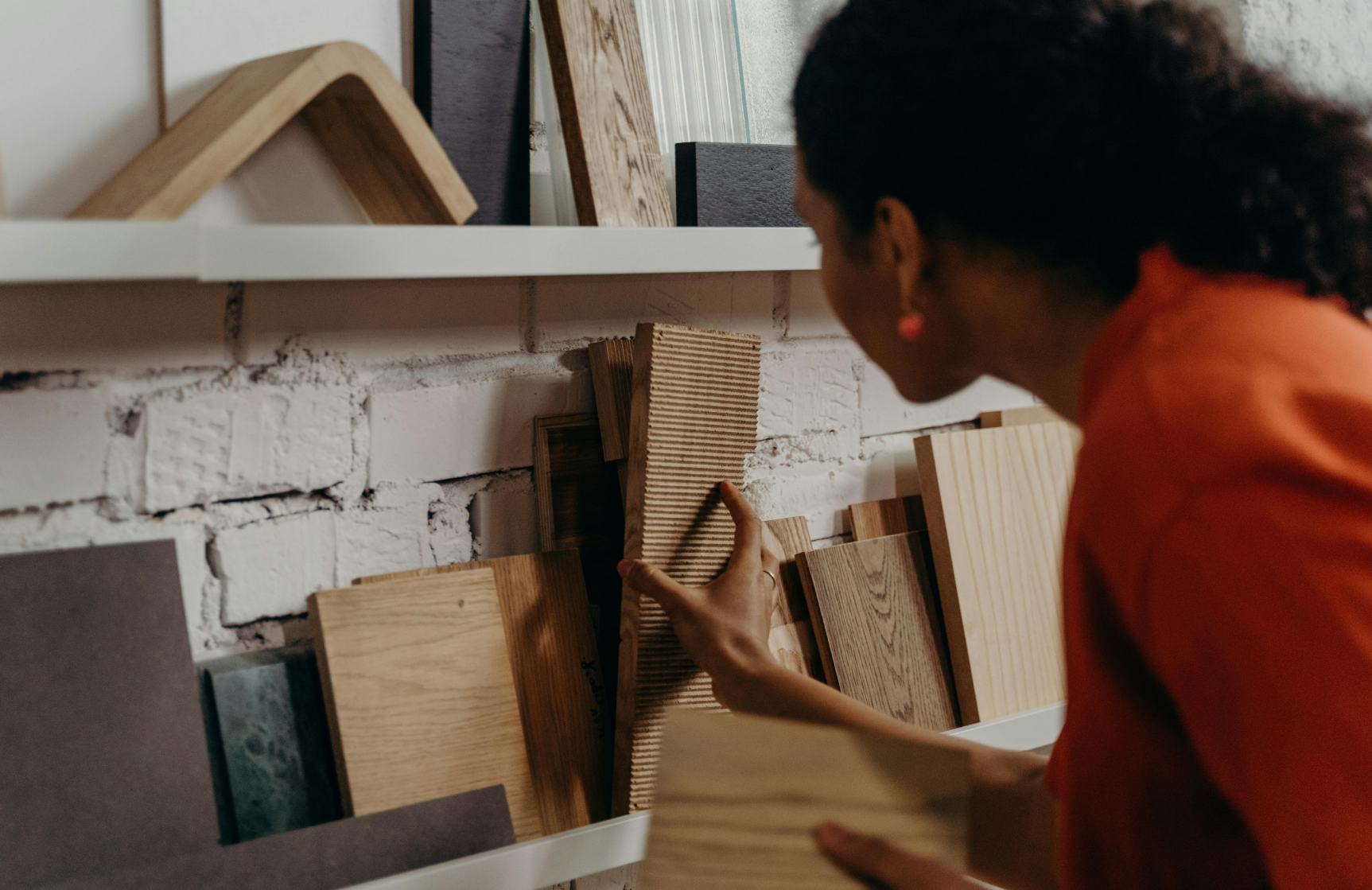 A person specifying interior design samples