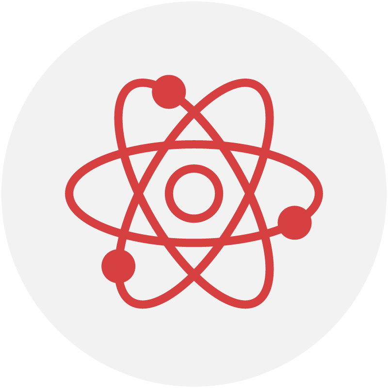 Red icon of nucleus