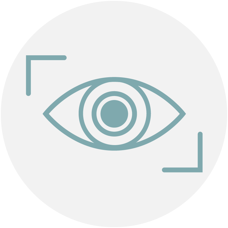 Light blue icon of eye